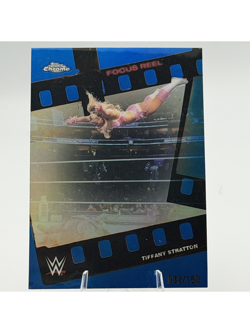 2026 Topps Chrome WWE Focus Reel Tiffany Stratton FR-19 Blue Refractor /150